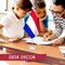 G128 Netherlands Dutch Deluxe Desk Flag Set | 8.5x5.5 In | Printed 300D Polyester, with Silver Dome and Base, 15" Metal Pole, Decorations For Office, Home and Festival Events Celebration